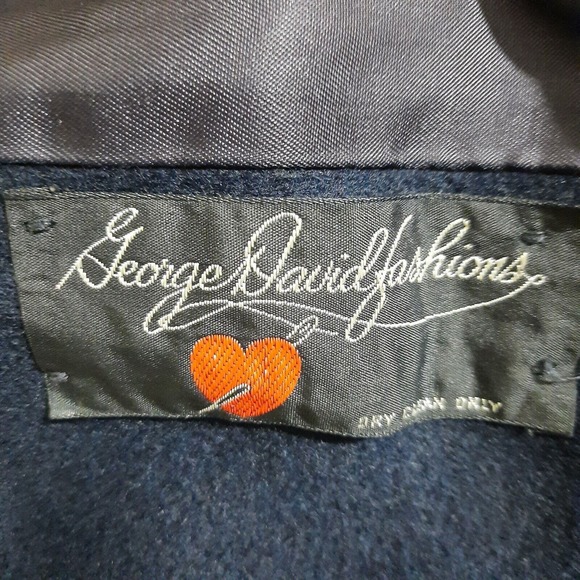 Womens Pea Coat Small Navy Blue Jacket Blazer Wool George David Fashions Mint - Picture 8 of 8